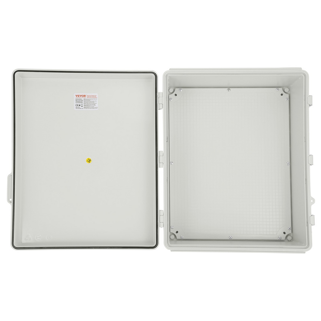 VEVOR Caja de conexiones eléctricas para exteriores, 13,78 x 9,84 x 5,90 pulgadas, caja de plástico ABS con tapa con bisagras y pestillo de acero inoxidable, resistente al agua y al polvo IP67.