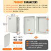 VEVOR Caja de conexiones eléctricas para exteriores, 16,93 x 12,99 x 7,09 pulgadas, caja de plástico  con tapa con bisagras y pestillo de acero inoxidable,