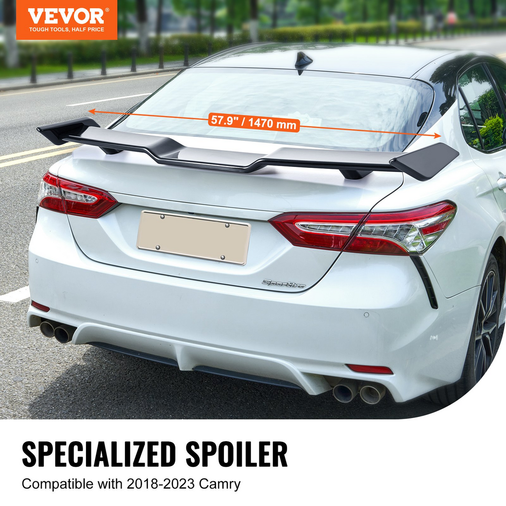 Alerón trasero para coche VEVOR GT Wing, 57,9 pulgadas compatible con Camry 2018-2023 material ABS de alta resistencia