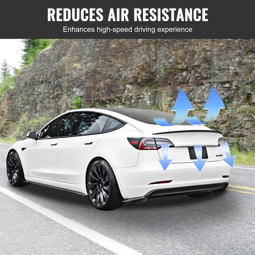 Alerón trasero para coche VEVOR GT Wing 48,2 pulgadas compatible con Tesla Model 3 material ABS de alta resistencia