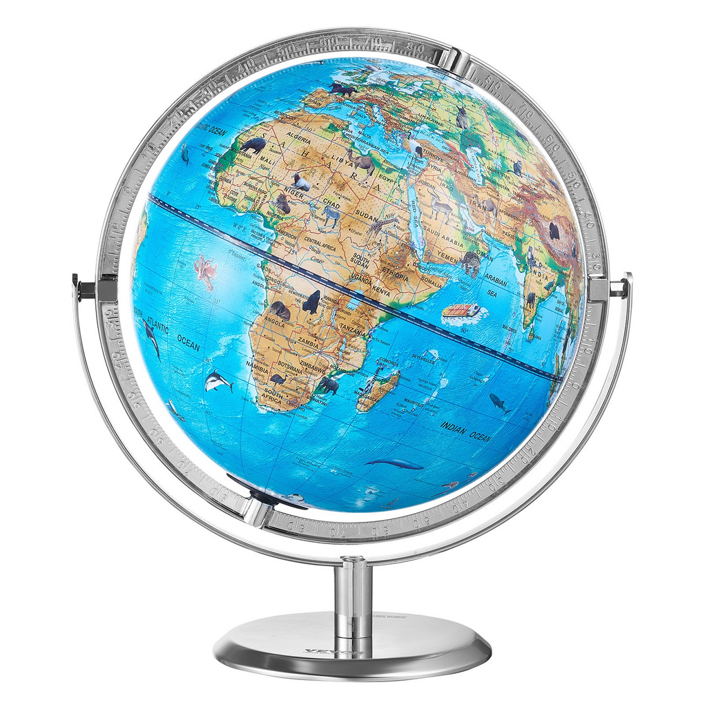 Globo educativo VEVOR para niños 10 pulgadas/254 mm  iluminación nocturna LED rotación de 720°  compatible con dispositivos Android o iOS