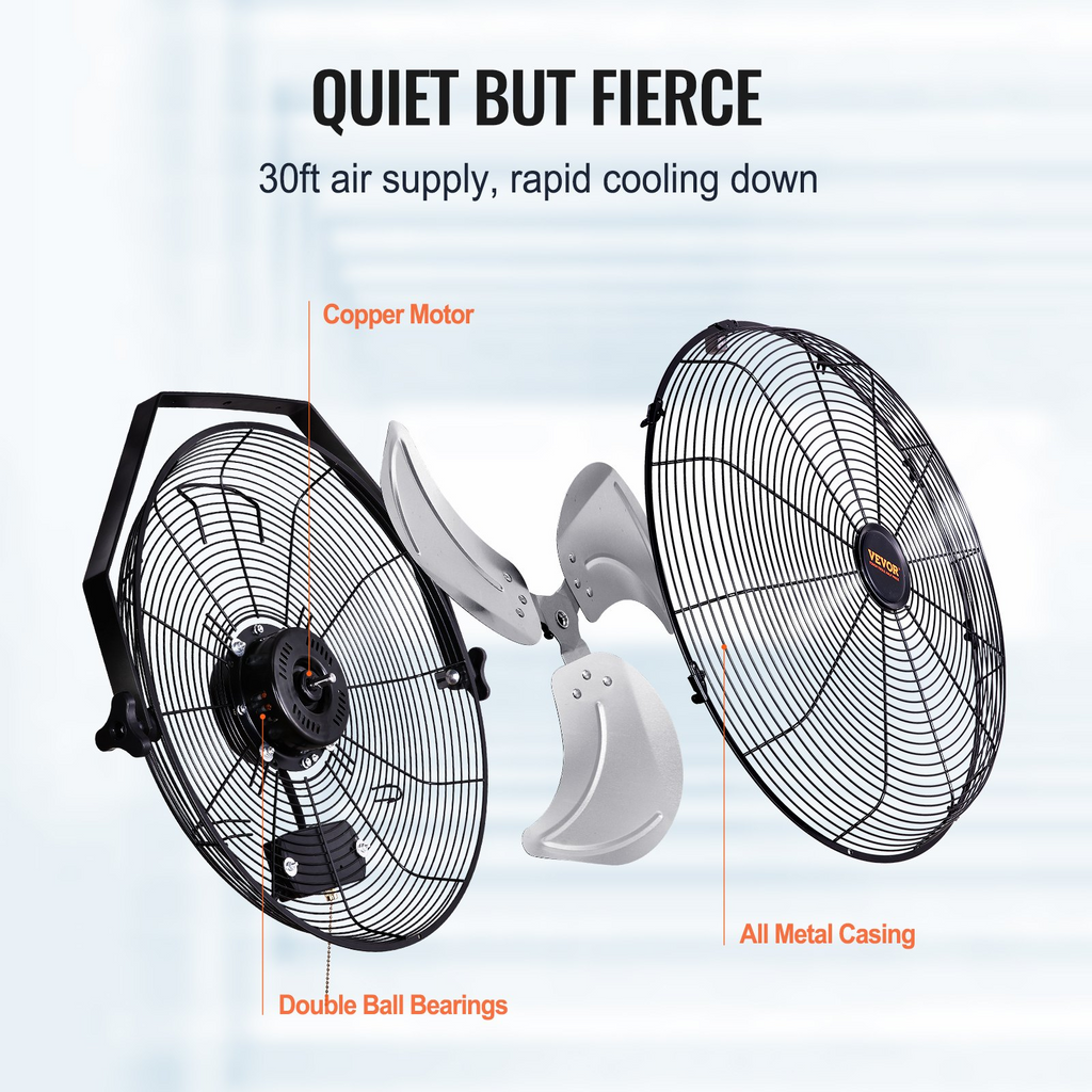 Ventilador de pared 2 pieza 18 pulgadas resistente al agua 3 velocidades 4000 CFM