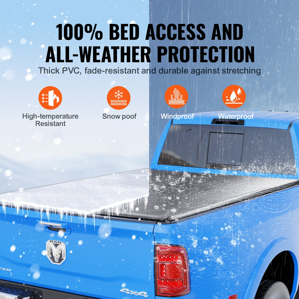 Funda enrollable para caja de camioneta compatible con Dodge Ram 1500 2002-2018 2500 3500 2003-2024 Classic 2019-2024 para caja de 6,4 x 5,5 pies