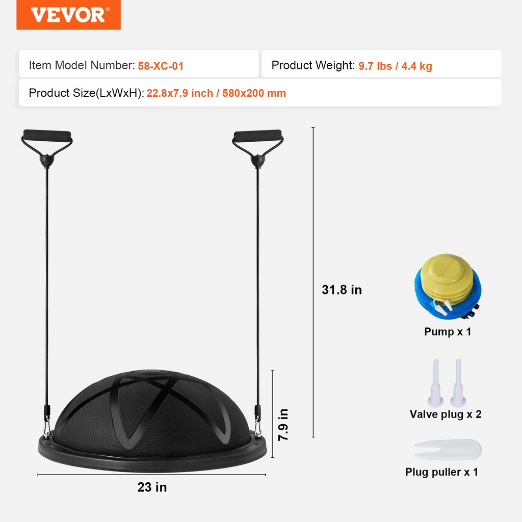 VEVOR - Pelota de ejercicio de 23 pulgadas