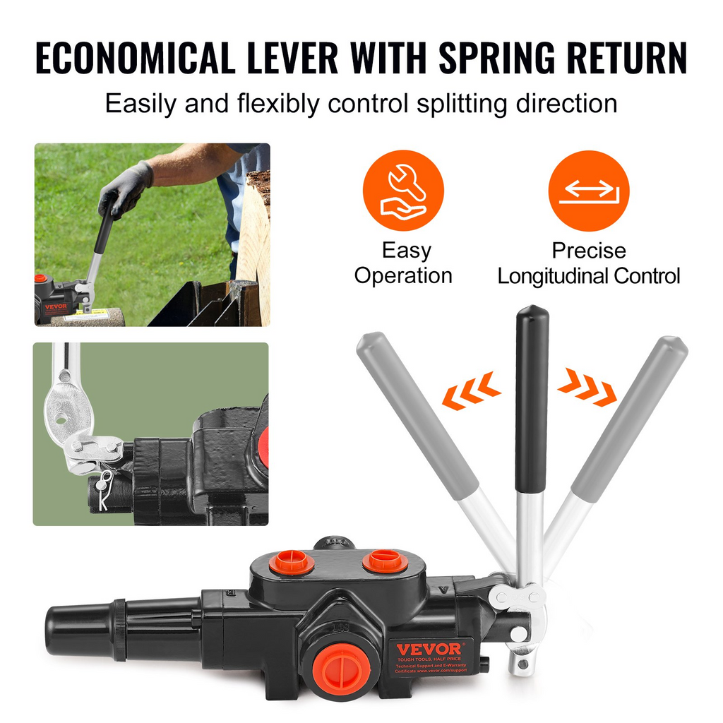 Válvula hidráulica VEVOR de 1 carrete 25 GPM 25 Mpa/3626 PSI