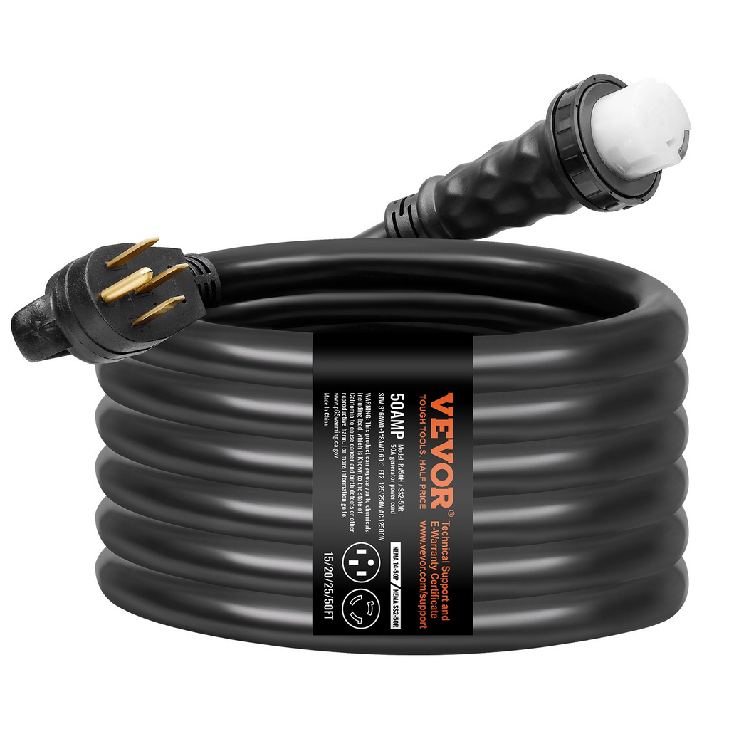Kit de cable de generador y caja de entrada de energía VEVOR de 50 amperios 15 pies