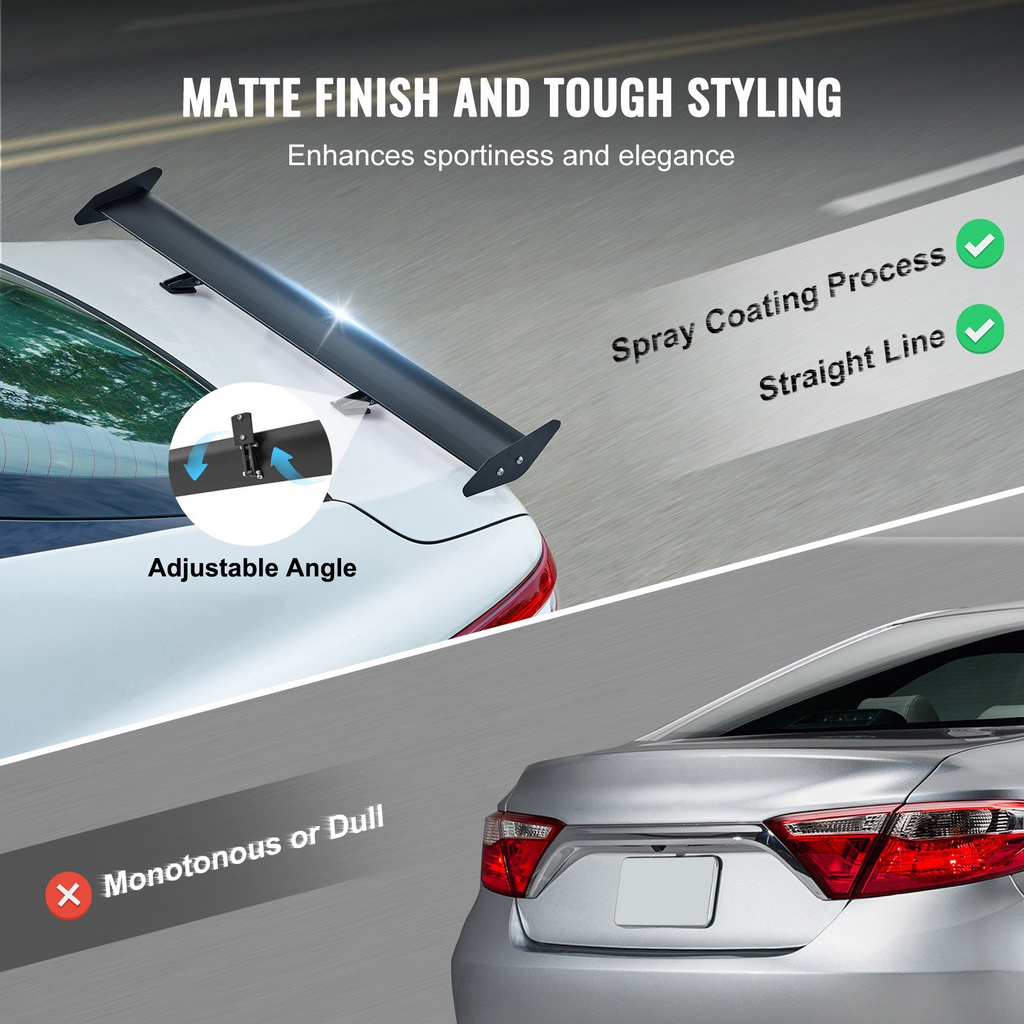 Alerón trasero para coche VEVOR GT Wing de 43,3 pulgadas con una sola cubierta aluminio ligero ajustable
