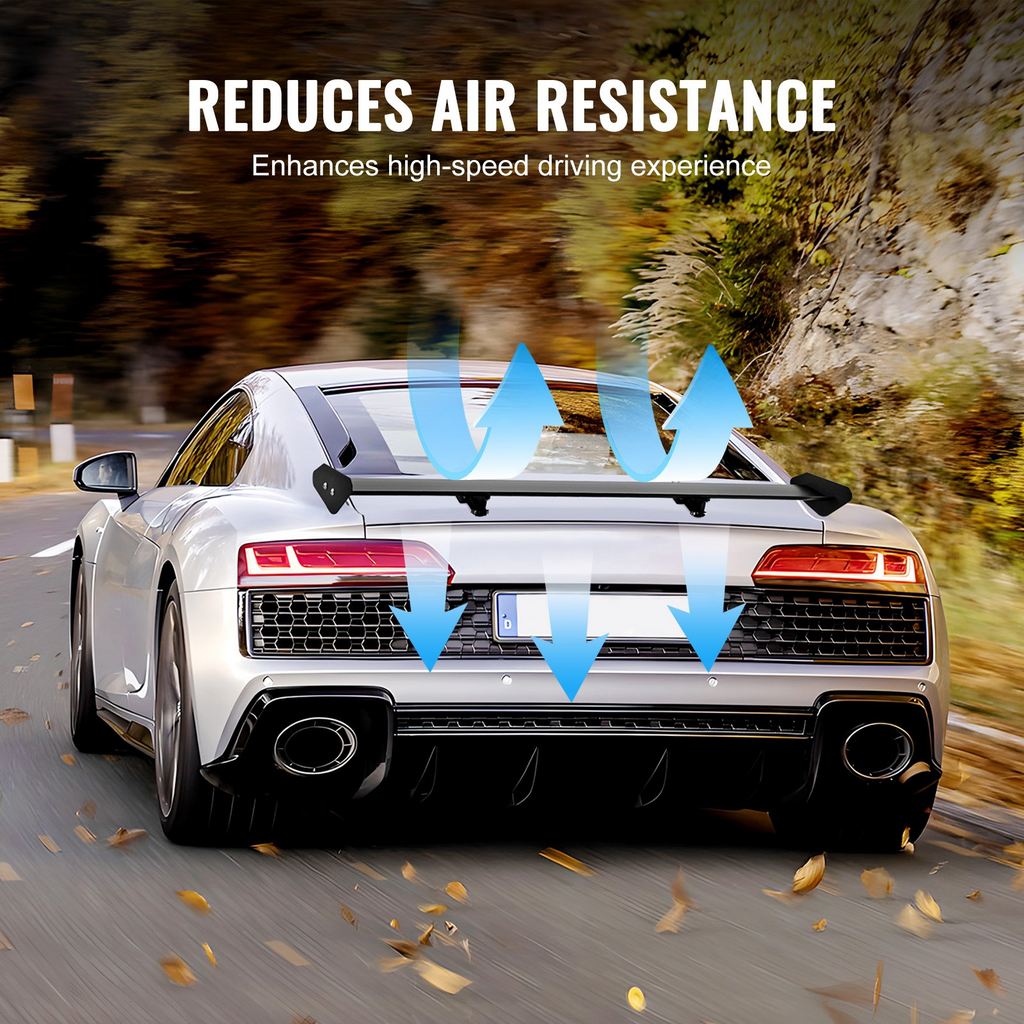 Alerón trasero para coche VEVOR GT Wing de 43,3 pulgadas con una sola cubierta aluminio ligero ajustable