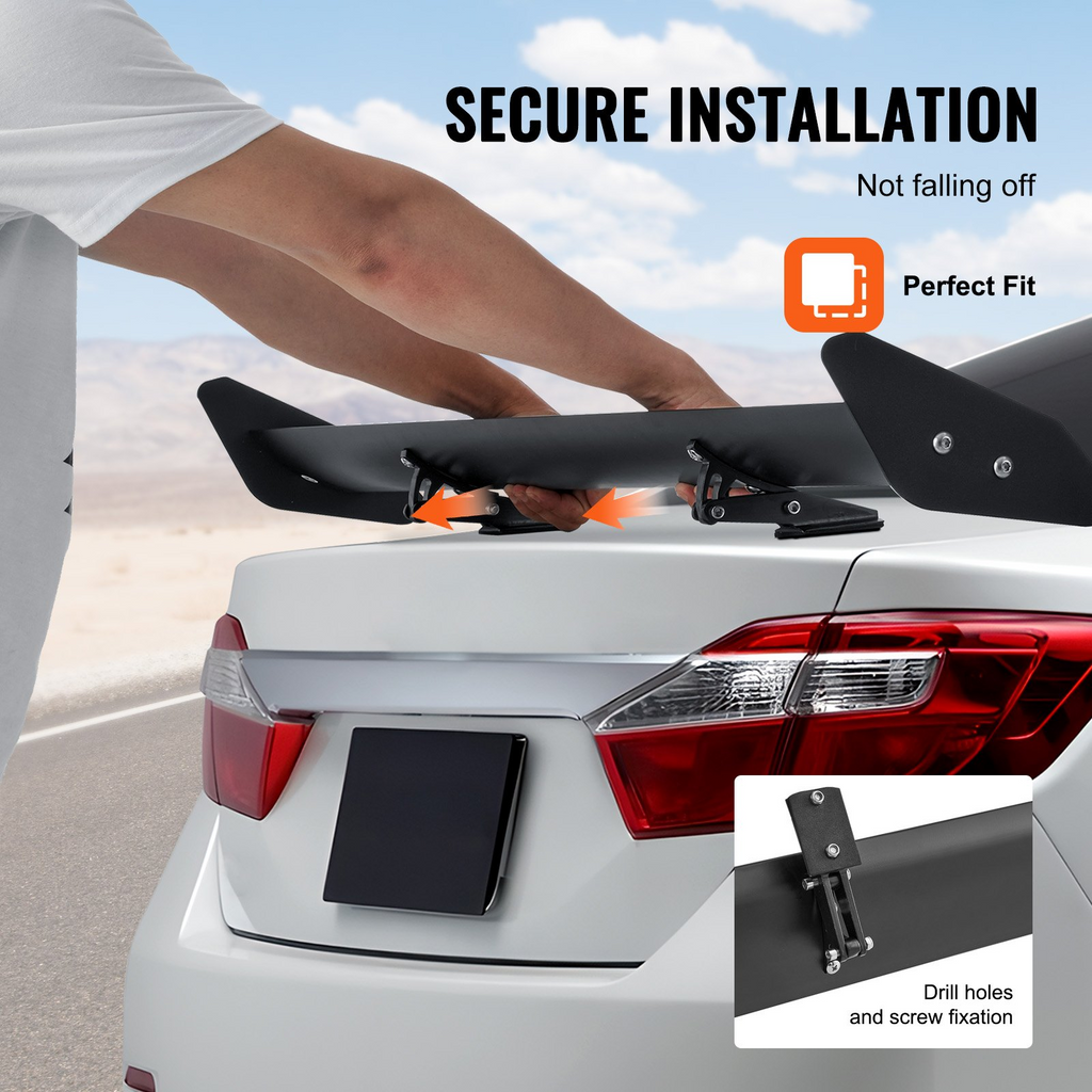 Alerón trasero para coche VEVOR GT Wing de 43,3 pulgadas con una sola cubierta aluminio ligero ajustable