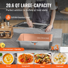 Calentador de alimentos comercial de 3 sartenes de 3 x 20,6 qt de 1500 W con 4 ruedas (2 bloqueables)