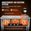 Calentador de alimentos comercial de 3 sartenes de 3 x 20,6 qt de 1500 W con 4 ruedas (2 bloqueables)
