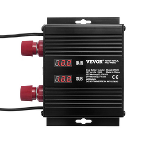 Aislador inteligente de batería dual VEVOR de 250 amperios 12 V/24 V