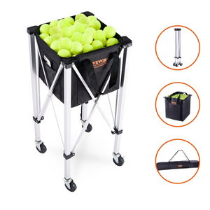 VEVOR - Cesta para pelotas de tenis plegable con capacidad para 180 pelotas de tenis