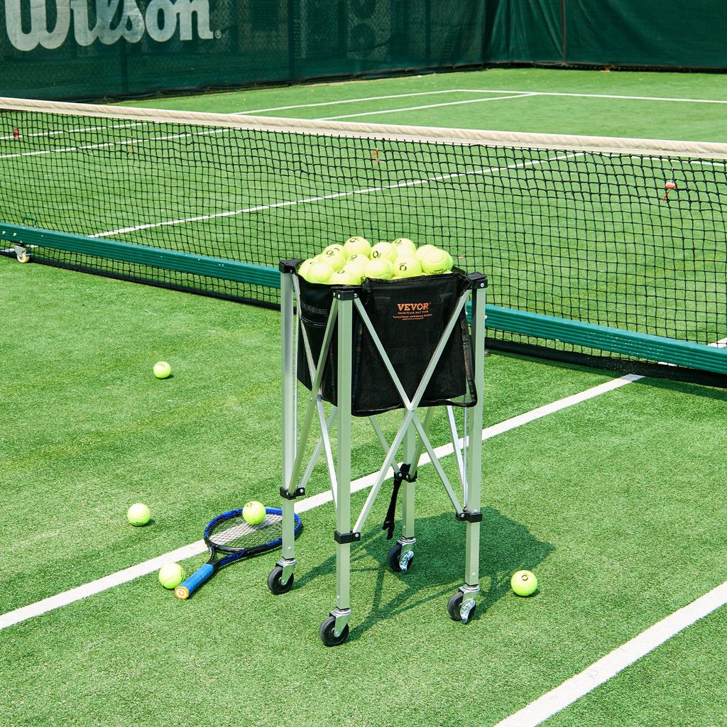 VEVOR - Cesta para pelotas de tenis plegable con capacidad para 150 pelotas de tenis