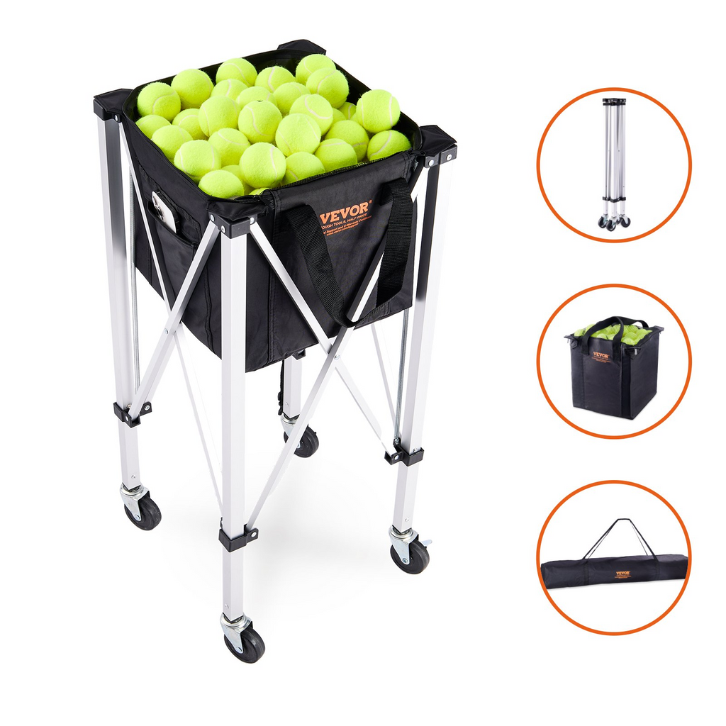 VEVOR - Cesta para pelotas de tenis plegable con capacidad para 150 pelotas de tenis