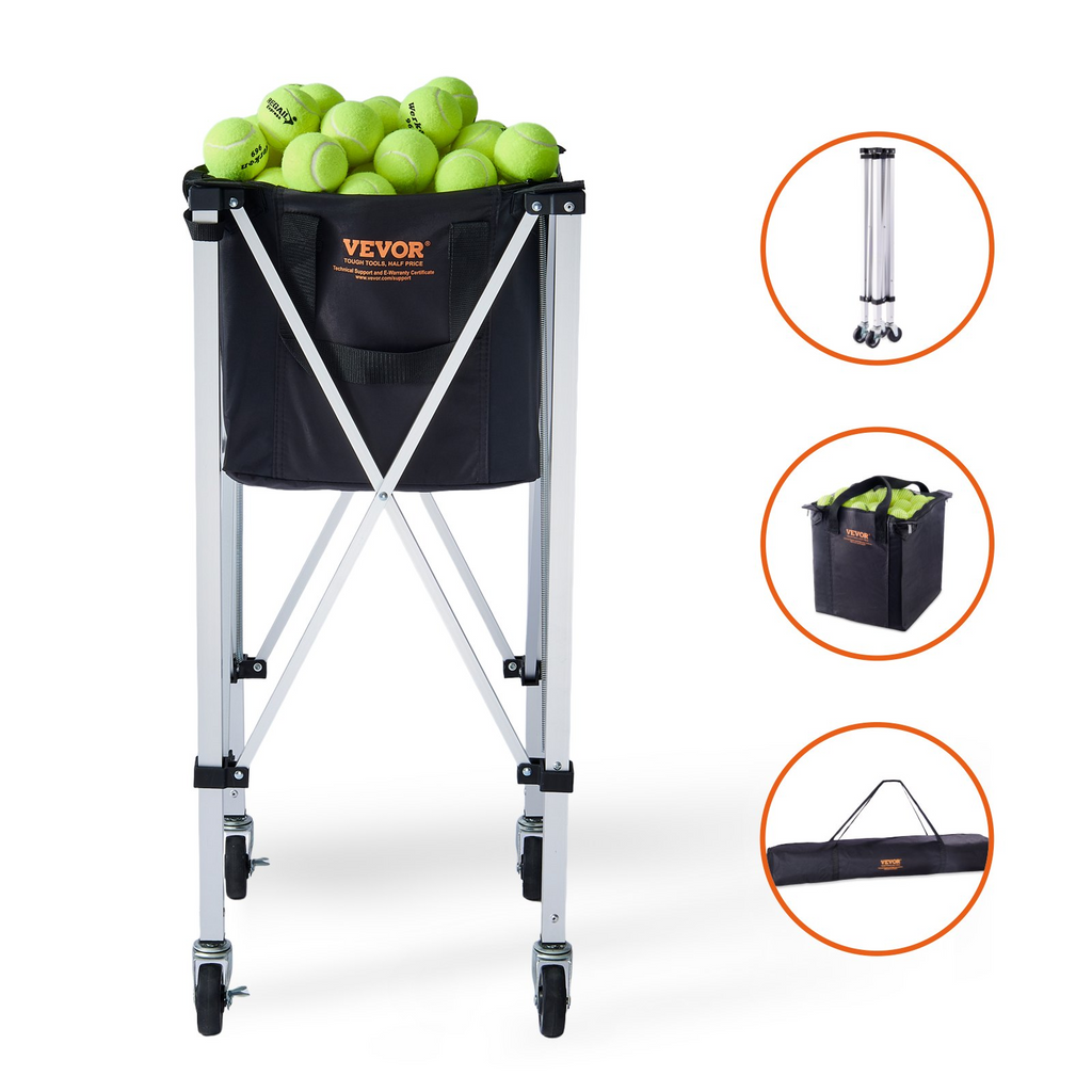 VEVOR - Cesta para pelotas de tenis plegable con capacidad para 150 pelotas de tenis