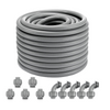 Conducto eléctrico flexible VEVOR de 3/4 pulgada 100 pies de PVC con 5 conectores rectos y 5 de 90 grados para aire acondicionado IP65