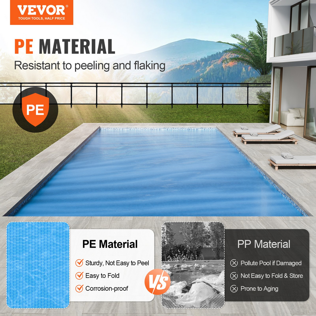 VEVOR - Cubierta solar para piscina rectangular de 32 x 16 pies
