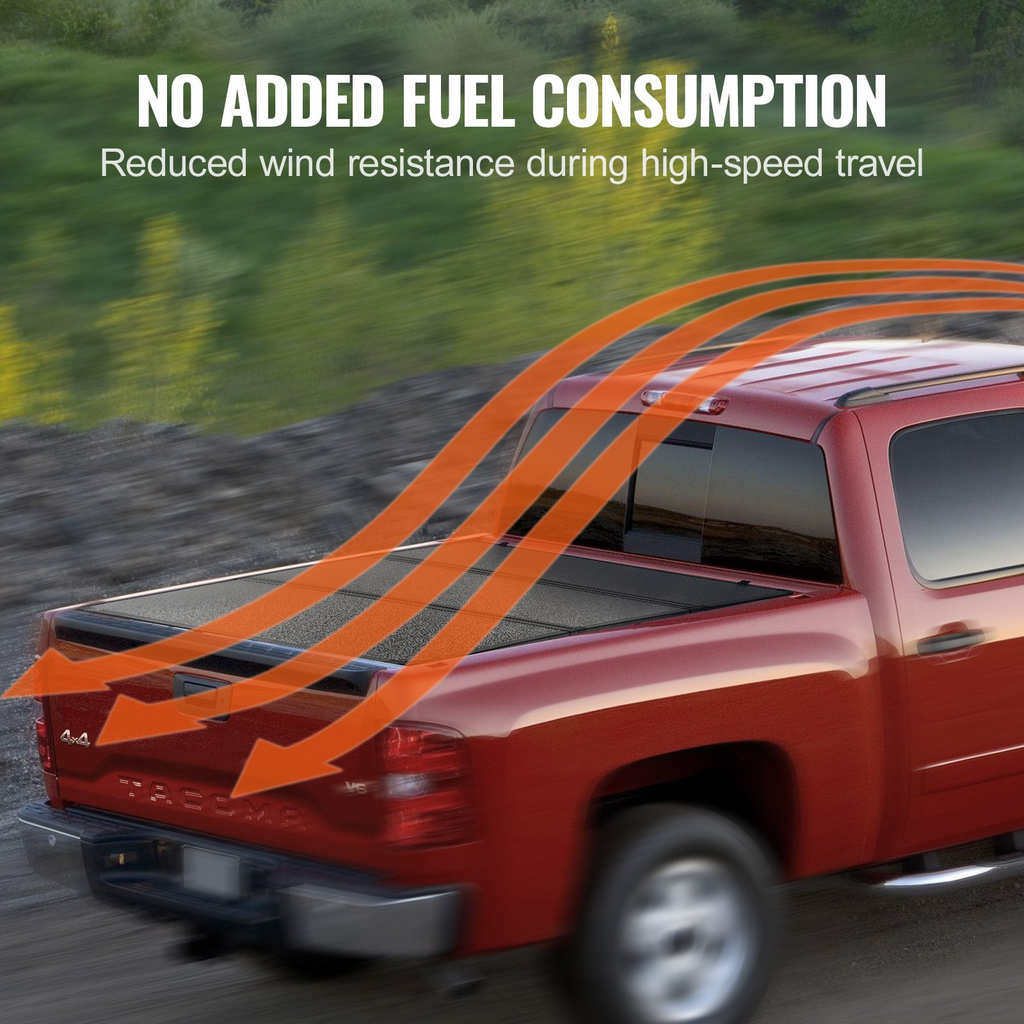 Funda para caja de camioneta plegable en tres partes compatible con Toyota Tacoma 2016-2023 de 5' (60,5")