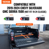 Funda de lona plegable de tres pliegues para caja de camioneta compatible con Chevy Silverado GMC Sierra 1500 2019-2024 (no compatible con Classic 19-24) caja de 5'8"