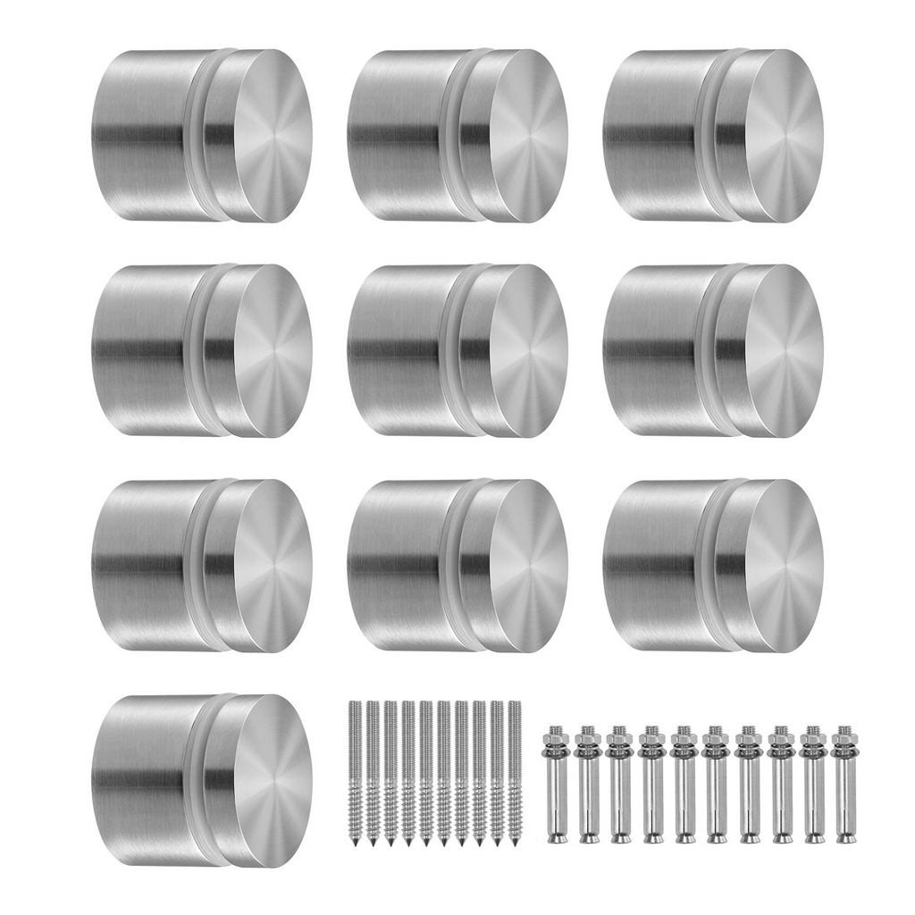 VEVOR Abrazadera de vidrio 10 piezas de soporte de barandilla de vidrio redondo para vidrio templado de 0,31 "-0,62"