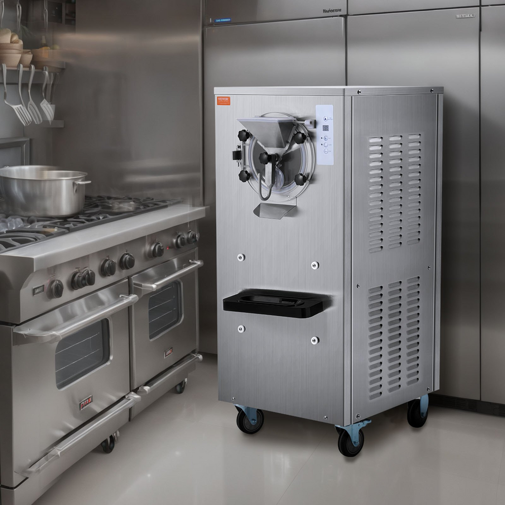 VEVOR Máquina para hacer helados comerciales rendimiento de 20-25 l/h de 2400 W cilindro de acero inoxidable de 8 l