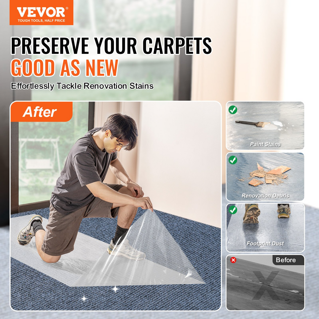 Película protectora para alfombras VEVOR, 36" x 200'