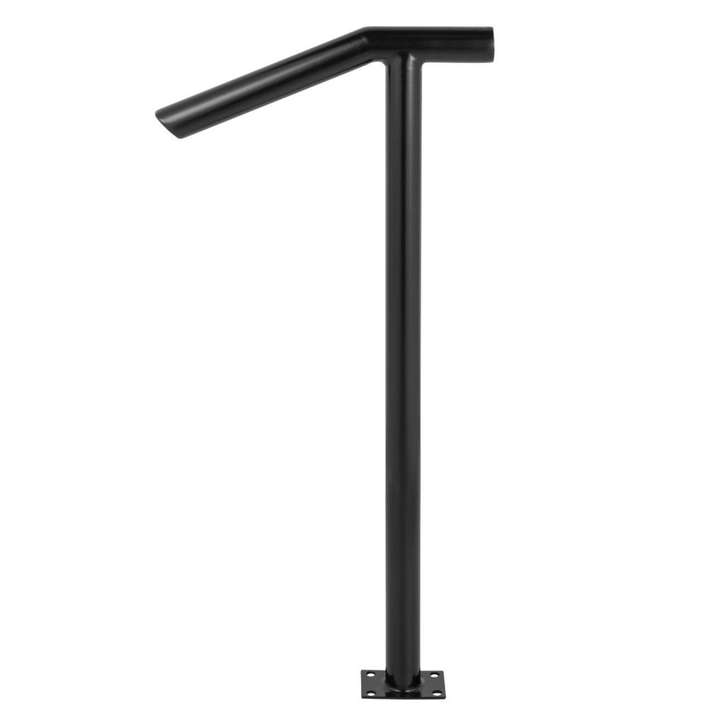 VEVOR Pasamanos de acero negro de un solo poste de 1 a 2 pulgadas con capacidad para 441 libras