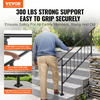 VEVOR Pasamanos de escalera para exteriores aptos para 1-5 escalones ajustable con valla