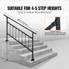 VEVOR Pasamanos de escalera para exteriores aptos para 1-5 escalones ajustable con valla
