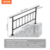 VEVOR Pasamanos de escalera para exteriores aptos para 1-5 escalones ajustable con valla