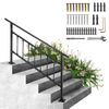 VEVOR Pasamanos de escalera para exteriores aptos para 1-5 escalones ajustable con valla