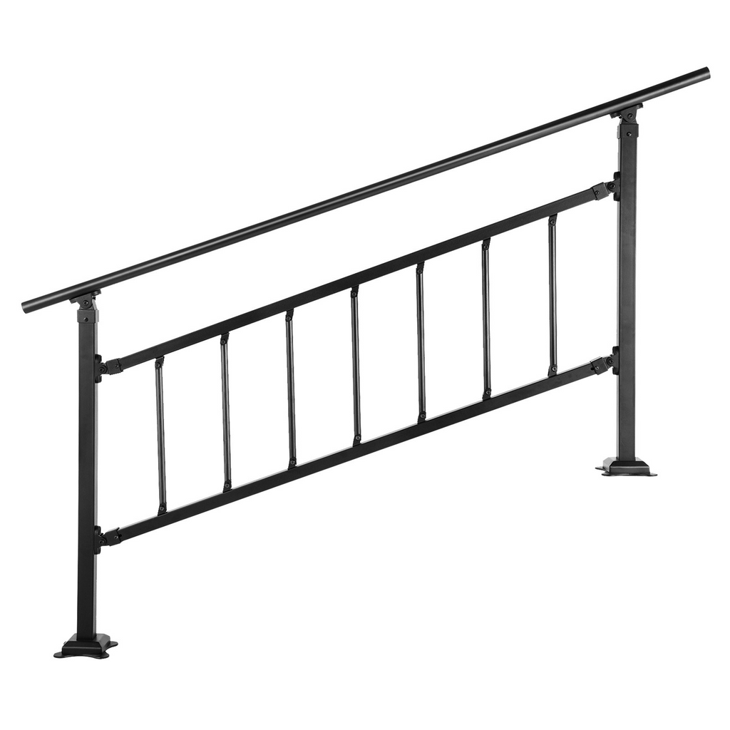 VEVOR Pasamanos de escalera para exteriores aptos para 1-5 escalones ajustable con valla