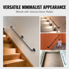 VEVOR Pipe Stair Handrail, 6FT Staircase Handrail, 440LBS Load Capacity Carbon Steel Pipe Handrail, Industrial Pipe Handrail with Wall Mount Support, Round Corner Wall Handrailings for Indoor, Outdoor