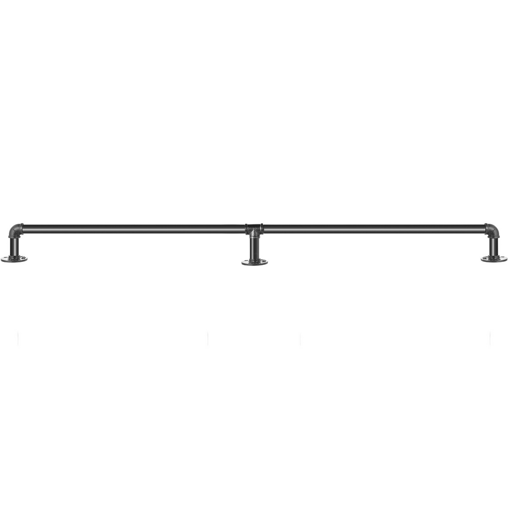 VEVOR Pipe Stair Handrail, 6FT Staircase Handrail, 440LBS Load Capacity Carbon Steel Pipe Handrail, Industrial Pipe Handrail with Wall Mount Support, Round Corner Wall Handrailings for Indoor, Outdoor