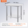 Mesa de trabajo y estación de trabajo comercial VEVOR de 24 x 30 x 32 pulgadas