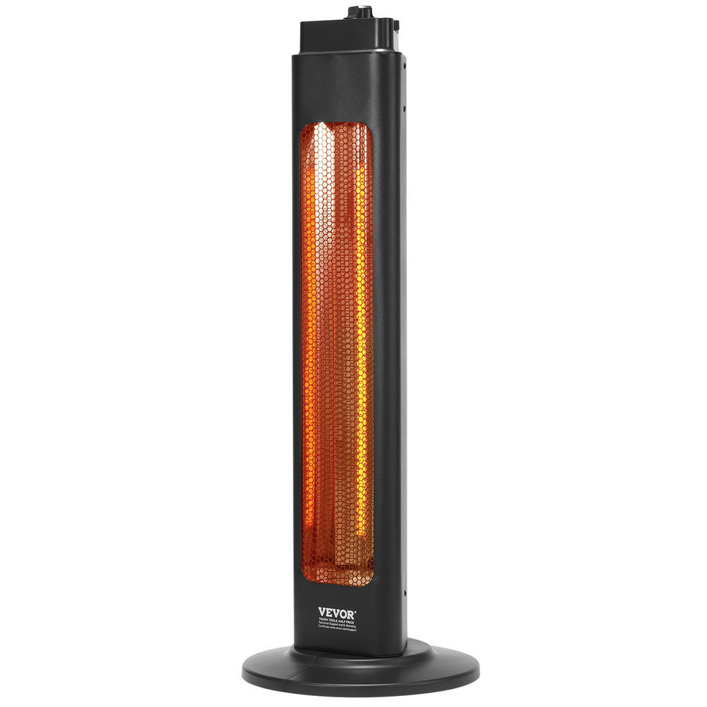Calentador infrarrojo eléctrico oscilante de 1500 W con 2 velocidades y temporizador