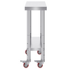 Mesa de trabajo de acero inoxidable VEVOR con ruedas de 24 x 12 x 32 pulgadas con 4 ruedas