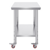 Mesa de trabajo de acero inoxidable VEVOR de 36 x 24 pulgadas con 4 ruedas