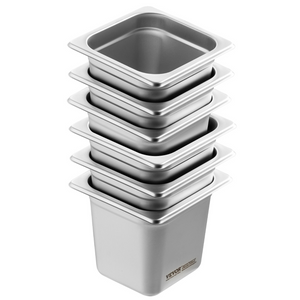 Juego de 6 sartenes antiatasco de tamaño 1/6 de 0,8 mm de grosor de 6 pulgadas de profundidad