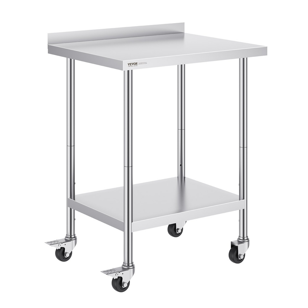 Mesa de trabajo de acero inoxidable VEVOR de 24 x 30 x 40 pulgadas