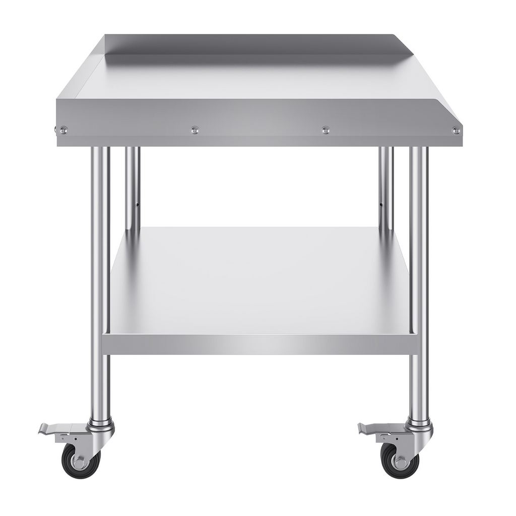 Mesa de trabajo de acero inoxidable VEVOR de 30 x 36 x 30 pulgadas con 4 ruedas