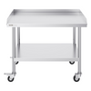 Mesa de trabajo de acero inoxidable VEVOR de 30 x 36 x 30 pulgadas con 4 ruedas