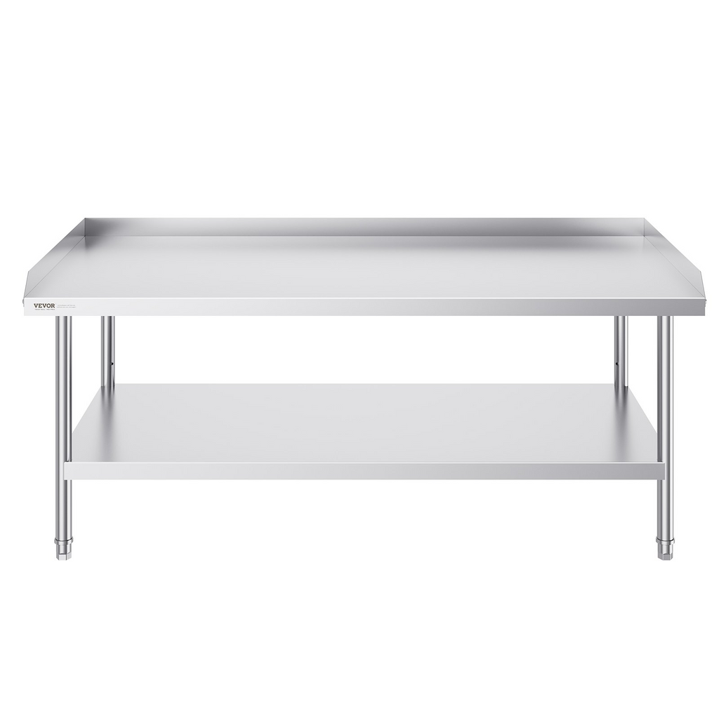 Mesa de trabajo de acero inoxidable VEVOR de 30 x 60 x 26 pulgadas