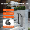 VEVOR Handrails for Outdoor Steps, Fit 1 or 2 Steps Outdoor Stair Railing, Arch#1 Wrought Iron Handrail, Flexible Porch Railing, Black Transitional Handrails for Concrete Steps or Wooden Stairs