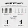 VEVOR Handrails for Outdoor Steps, Fit 1 or 2 Steps Outdoor Stair Railing, Arch#1 Wrought Iron Handrail, Flexible Porch Railing, Black Transitional Handrails for Concrete Steps or Wooden Stairs
