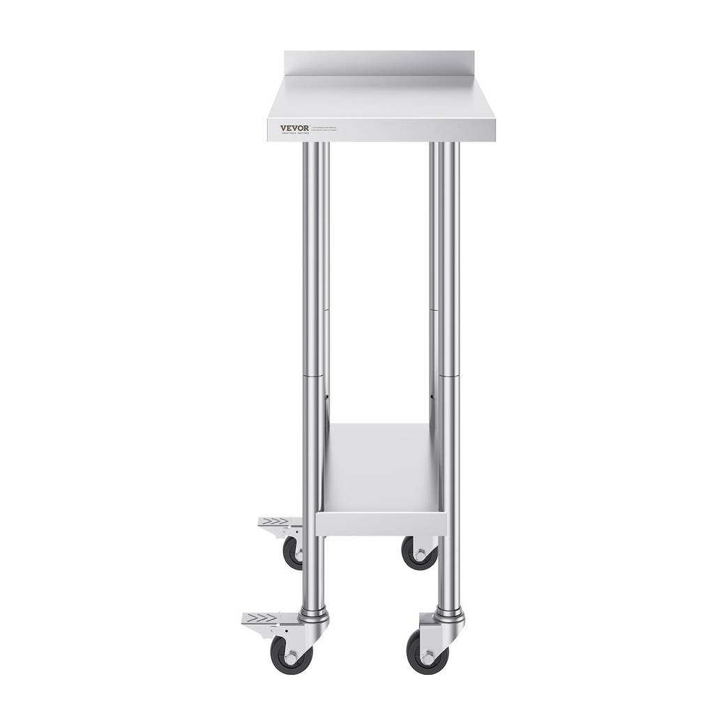 Mesa de trabajo de acero inoxidable VEVOR de 24 x 15 x 40 pulgadas