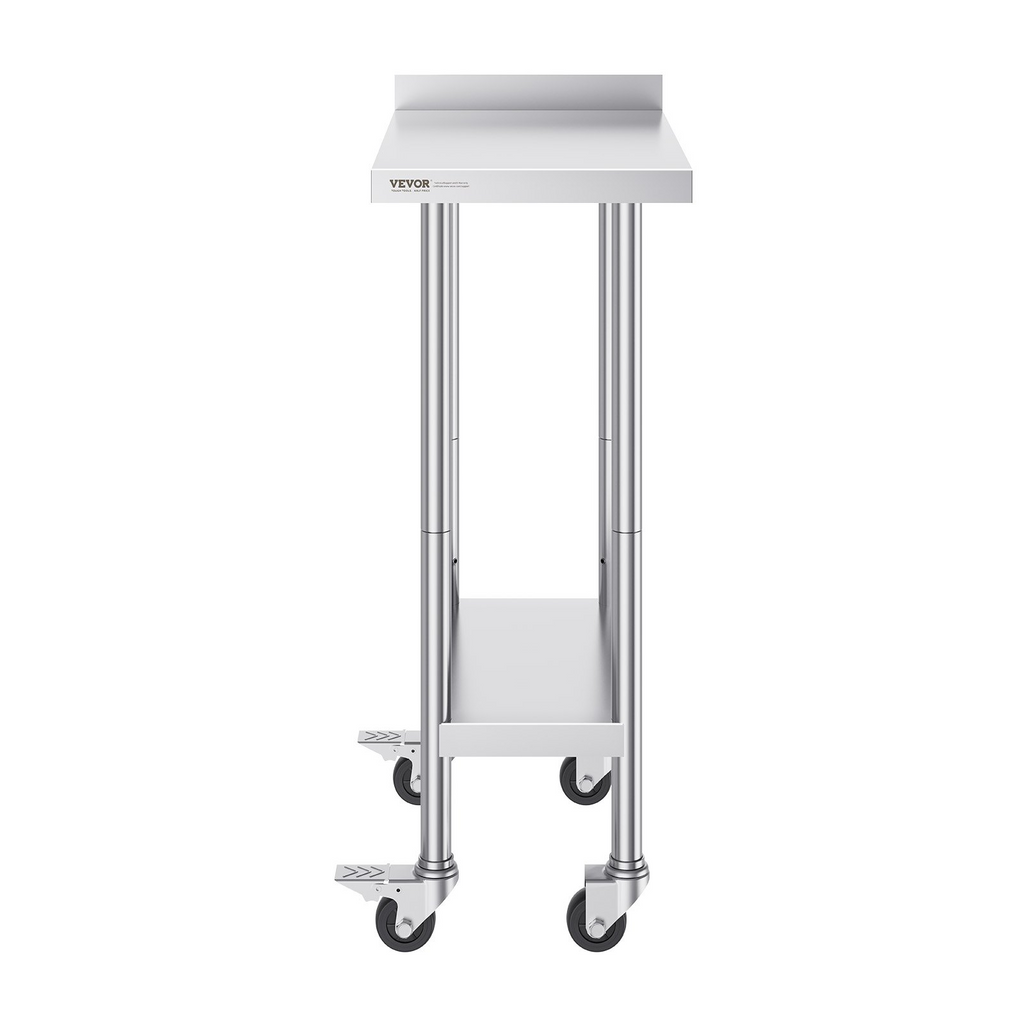 Mesa de trabajo de acero inoxidable VEVOR de 24 x 15 x 40 pulgadas