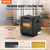 VEVOR Calentador infrarrojo eléctrico de espacio con control remoto de 1500 W con 3 velocidades y temporizador y protección contra sobrecalentamiento
