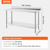 Mesa de trabajo de acero inoxidable VEVOR de 24 x 60 x 36 pulgadas